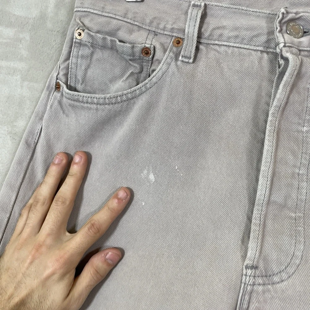 VTG Levi's 501 0648 Light Gray Denim Jeans Made in USA Men's 34x34 (fit 33x33)